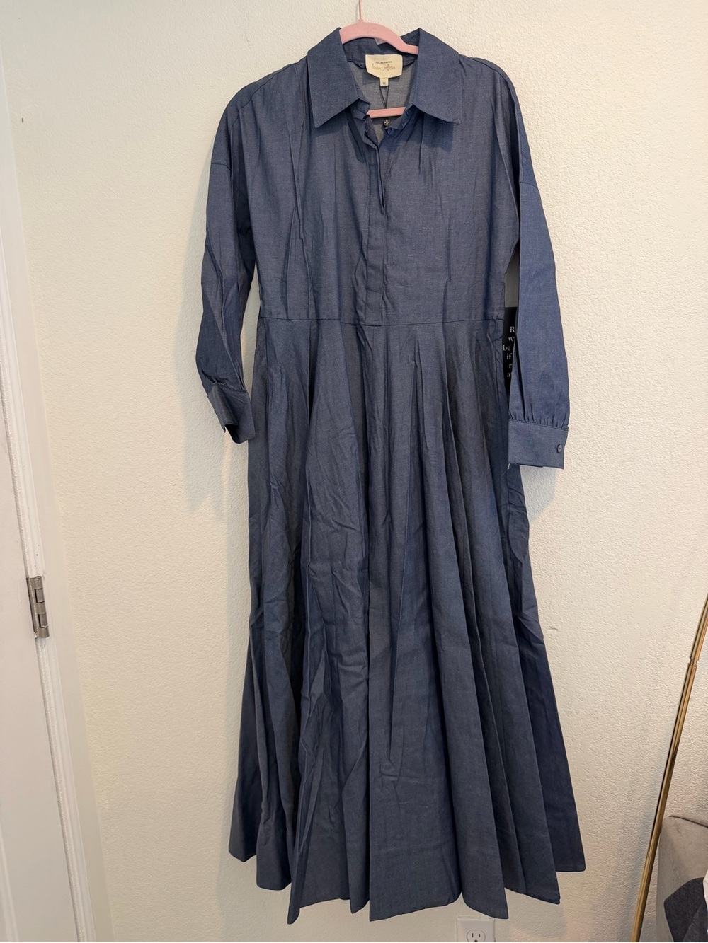Tuckernuck x India Hicks Blue Belted Maxi Shirt Dress M - Picture 3 of 9